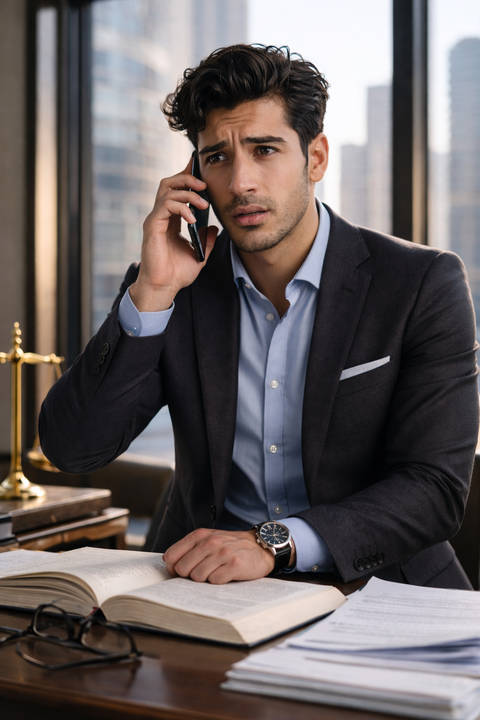 Tom the lawyer calls a friend visibly concerned.