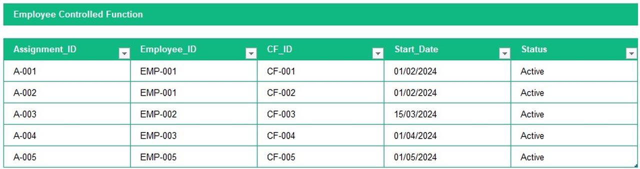 Example of a Risk Assessment Register